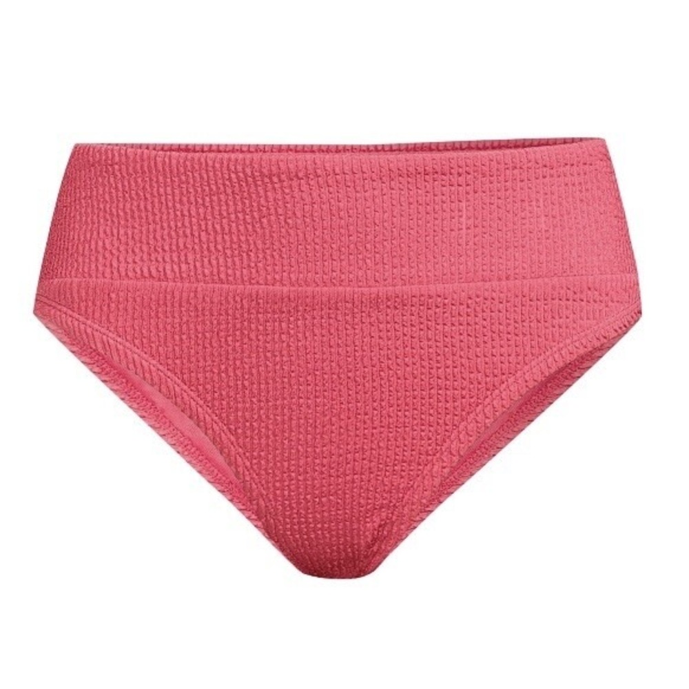 Time and Tru Womens Plus Crinkle Texture Mid Bikini Swim Bottom 1X 16W-18W New